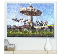 Heimatliches Bayern in Aquarell (hochwertiger Premium Wandkalender 2026 DIN A2 quer), Kunstdruck in Hochglanz: typisch Bayern