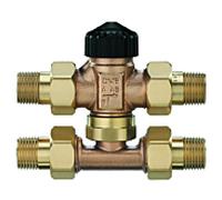 Heimeier 3 voies match0 4172-02.000 DN 15, joint plat, bronze, avec pièce en T
