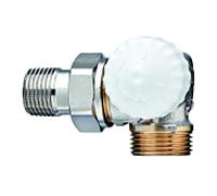 Heimeier Corps de vanne thermostatique V-exact II 3734-02.000 R 2000 / 2xG 3/4 AG, Winkeleck, bronze nickelé, droite