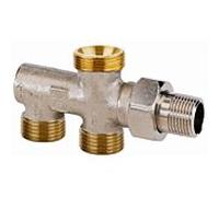 Heimeier Distributeur Heimeier Duolux 3802-02.000 DN 15, 50/50, sans obturateur, nickelé bronze