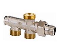 Heimeier Distributeur Heimeier Duolux 3803-02.000 DN 15, 50/50, avec obturation, bronze nickelé