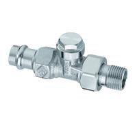 Heimeier raccord à vis de retour Regulux 0342-15.000 R 2000 / 2, trou traversant, bronze nickelé, Viega raccord à sertir 15 mm