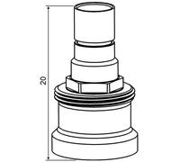 Heimeier Extension 20 MM pour Rtl-Ventile, Laiton Nickelé