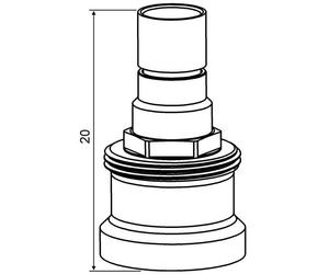 Heimeier Extension 20 MM pour Rtl-Ventile, Laiton Nickelé
