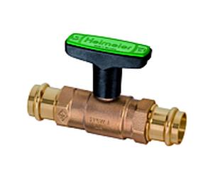 Heimeier Globo robinet à boisseau sphérique pour eau potable 0672-22.000 22 x 22 mm, raccord à sertir Viega avec SC-Contur, bronze