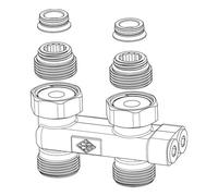 HEIMEIER Raccord D'Angle G3/4 Avec Fermeture, Deux Tuyaux, 50Mm