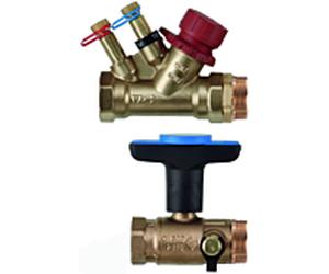 Heimeier raccordement pour deux Dynacon 9339-02800 avec contrôle du circuit TBV LF et la soupape à bille Globo