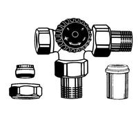 HEIMEIER Th. Trois Voies Sous-Ventil Avec Raccord À Vis, Connexion Droite, Vern.