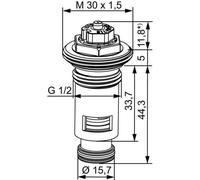 Heimeier Tête thermostatique 4365 pour radiateur à valve | avec 8 valeurs de préréglage en continu | Partie intérieure de valve pour chauffage thermostatique | Convient pour Lyngson | Filetage 1/2 |