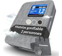 Heimfleiss® Matelas Gonflable 2 Personnes Electrique | Lit Gonflable Premium 150x200x45cm/ 2 Places | Matelas Gonflable Rapide avec Pompe Électrique Intégrée | Matelas d'Invités Autogonflant & Camping
