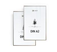 Heimlich® 2x Cadre Photo A2 42x59,4 cm en Aluminium Argenté | Cadre 42x59,4 cm | Cadre à Documents A2 | Verre Acrylique Incassable Excellente Qualité Durable | Décoration Murale A2