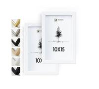 Heimlich® Cadre Photo 10x15 cm en Bois Blanc | Cadre 10x15 cm | Verre Acrylique Incassable | Décoration Murale 10x15