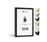 Heimlich® - Cadre photo - 13 x 18 cm, aluminium, noir - Cadre photo moyen avec plastification - Montage mural ou à poser