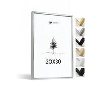 Heimlich® - Cadre photo - 20 x 30 cm, aluminium, argent - Cadre pour petit document, certificat, avec plastification - Montage mural ou sur table
