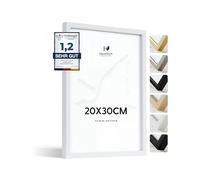 Heimlich® - Cadre photo - 20 x 30 cm, bois d'ayous, blanc - Petit cadre pour certificat, document, avec plastification - Montage mural ou sur table