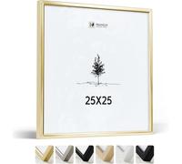 Heimlich® - Cadre photo - 25 x 25 cm, aluminium Métal, Doré - Petit cadre carré avec plastification - Montage mural uniquement