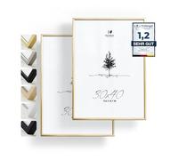 Heimlich® - Cadre photo - 30 x 40 cm, aluminium, doré, lot de 2 - Grands cadres pour diplômes avec protection plastique - Montage mural uniquement