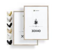 Heimlich® - Cadre photo - 30 x 40 cm, chêne, lot de 2 - Grand cadre pour diplôme avec plastification - Montage mural uniquement