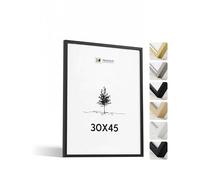 Heimlich® - Cadre photo - 30 x 45 cm, ayous, noir - Petit cadre pour affiches avec protection plastique - Montage mural uniquement