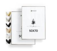 Heimlich® - Cadre photo - 50 x 70 cm, aluminium, argent, lot de 2 - Grands cadres photo pour collage avec film plastique - Montage mural uniquement