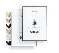 Heimlich® - Cadre photo - 50 x 70 cm, aluminium, noir, lot de 2 - Grands cadres photo pour collage avec film plastique - Montage mural uniquement