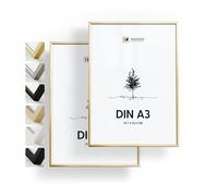 Heimlich® - Cadre photo - A3 29,7 x 42 cm, aluminium, doré, lot de 2 - Cadres pour affiches - Montage mural uniquement