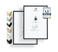 Heimlich® - Cadre photo - A3 29,7 x 42 cm, bois d'ayous, noir, lot de 2 - Cadres pour affiches - Montage mural uniquement