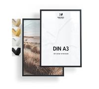 Heimlich® - Cadre photo - A3 29,7 x 42 cm, pin, noir, lot de 2 - Cadres pour affiches - Fixation murale uniquement