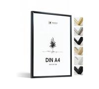 Heimlich® - Cadre photo A4 21 x 30 cm, aluminium noir - Cadre pour documents, certificats, diplômes avec plastification - Montage mural ou sur table
