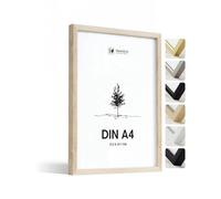 Heimlich® - Cadre photo - A4 21 x 30 cm, bois de chêne - Cadre pour documents, certificats, diplômes avec plastification - Fixation murale ou sur table