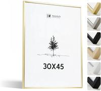 Heimlich Cadre photo en aluminium - 30x45 cm, or | Heimlich®, petits cadres d'affiches en métal robuste, support mural uniquement