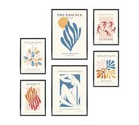 Heimlich - Ensemble d'affiches - 2 sur A3 / 30x42 cm + 4 sur A4 / 21x30 cm - Affiches premium - Impressions sans cadre - Style moderne - Abstrait Matisse Moderne