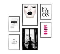 Heimlich Tableau de décoration murale - Sans cadre - Ensemble de posters de qualité supérieure pour la maison, le bureau, le salon, la chambre à coucher, la cuisine - 2 x (30 x 42 cm) et 4 x (21 x 30