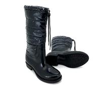 heimtexland Bottes en caoutchouc à tige haute pour femme et fille Bottes de pluie imperméables Type 880, Noir brillant, 37 EU