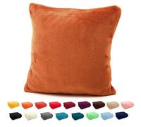 heimtexland ® Coussin douillet en flanelle super doux - Peluche - Type 380 - Cuivre - 48 x 48 cm
