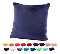 heimtexland ® Coussin douillet en flanelle - Super doux - Type 380 - Bleu foncé - 48 x 48 cm