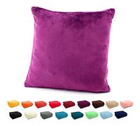 heimtexland ® Coussin en flanelle super doux - Type 380 - Housse de coussin - Violet - 48 x 48 cm