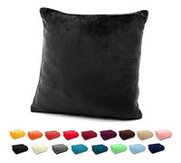 heimtexland ® Coussin en flanelle super doux - Type 380 - Noir - 40 x 40 cm