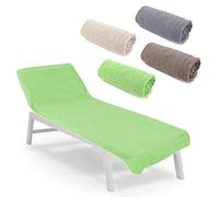 heimtexland ® Coussin en tissu éponge pour chaise longue - Pour plage, piscine, sauna - Serviette hygiénique - Type 772 - Vert