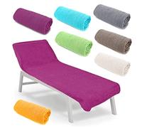 heimtexland ® Coussin en tissu éponge pour chaise longue - Pour plage, piscine, sauna - Serviette hygiénique - Type 772 - Baie