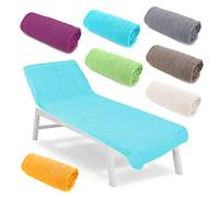 heimtexland ® Coussin en tissu éponge pour chaise longue - Pour plage, piscine, sauna - Serviette hygiénique - Type 772 - Aqua
