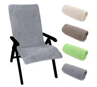 heimtexland ® Coussin pour chaise à dossier haut Frottier Housse de protection pour chaise de jardin Serviette de sauna et hygiène en éponge Type772 Gris