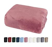 heimtexland ® Drap-housse en cachemire toucher peluche super doux certifié Öko-Tex Nicky type 585 - 100 x 200 cm - Couleur vieux rose