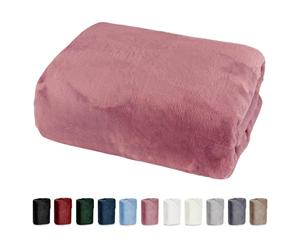 heimtexland ® Drap-housse en cachemire toucher peluche super doux certifié Öko-Tex Nicky type 585 - 100 x 200 cm - Couleur vieux rose