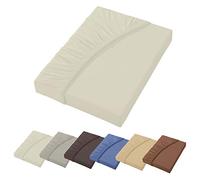 heimtexland ® Drap-housse en jersey fin de luxe pour lit à sommier tapissier Lit à eau 38 cm Blanc 150 x 200 cm