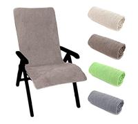heimtexland ® Housse de chaise à dossier haut, en tissu éponge, pour chaise de jardin, sauna - Serviette hygiénique - Type 772 - Taupe