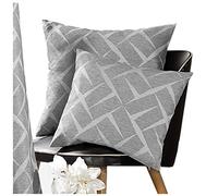 heimtexland ® Housse de coussin effet 3D métallisé - 48 x 48 cm - Gris argenté - Type 594