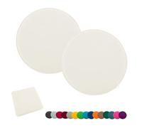 heimtexland® Lot de 2 coussins de siège en feutre pour chaise - Coussins de sol - Coussin de chaise rembourré pour intérieur et extérieur - Coussin rond Type631 - Feutre laine blanche 35x35 cm - 2