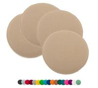 heimtexland ® Lot de 4 coussins de chaise en feutre, coussin de sol, housse de siège pour intérieur et extérieur, coussin rond Typ631, en feutre, sable, 35x35 cm, 4 pièces