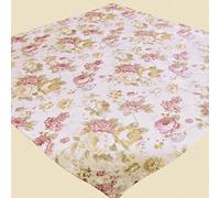 heimtexland ® Nappe de table style maison de campagne, en jacquard de qualité supérieure, 85 x 85 cm, crème rosé, avec imprimé floral rose, style country chic Typ442